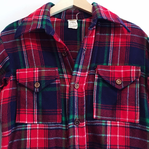 True vintage 70s flannel plaid boyfriend shirt - Picture 2 of 10